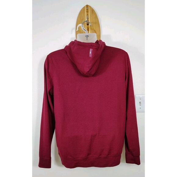 Rhoback Hesi Performance Hoodie Mens Small Red Pullover Top Stretch Long Sleeve - Picture 6 of 11